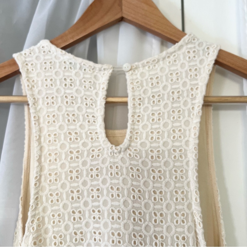Sundance Dreamers Believe Bone Off White Eyelet Dress Size Medium - Picture 6 of 11